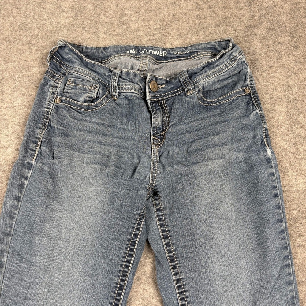 Wallflower‎ Jeans Womens 5 Blue Bootcut Flare Mid Rise Contrast Stitch Denim Y2K
